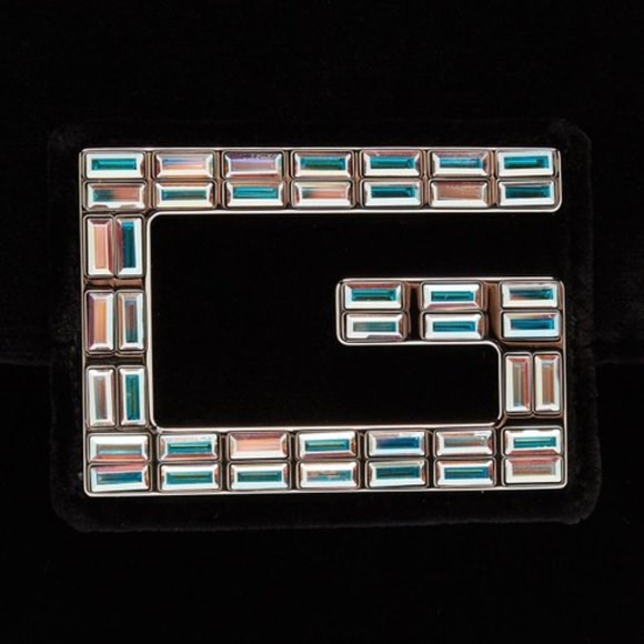 Gucci Mini Broadway Velvet Crystal Crossbody Bag NEW W DUST BAG VERY RARE BAG! - Picture 7 of 9